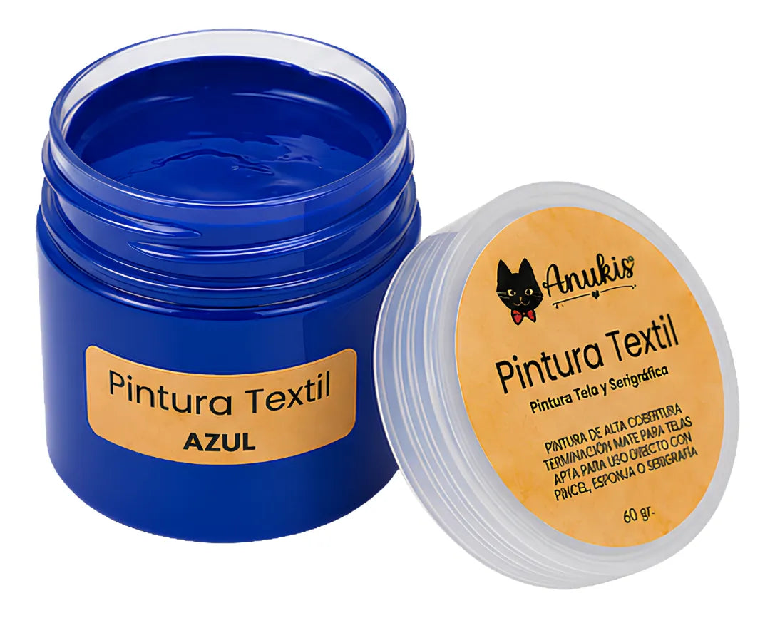 Anukis Pintura Textil y Serigráfica Azul 60 grs.
