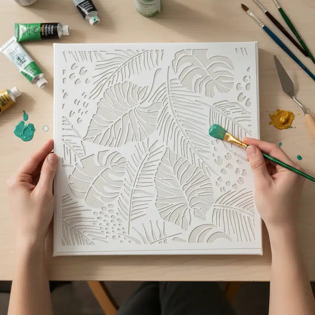 Stencil 30x30 Botanica Trama Hojas