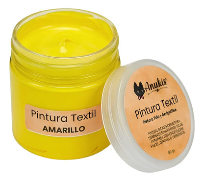 Anukis Pintura Textil y Serigráfica Amarillo 60 grs.