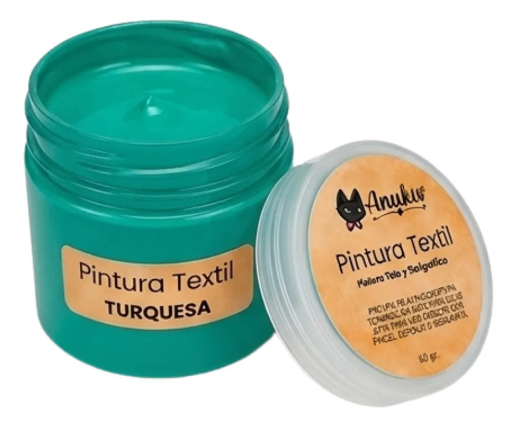 Anukis Pintura Textil y Serigráfica Turquesa 60 grs.