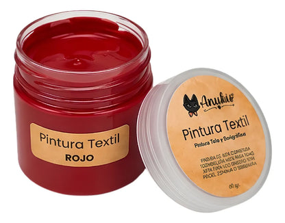 Anukis Pintura Textil y Serigráfica Rojo 60 grs.