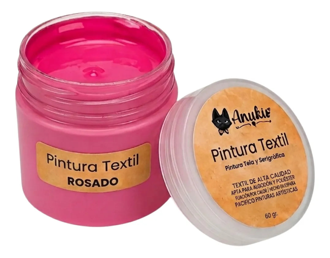 Anukis Pintura Textil y Serigráfica Rosado 60 grs.