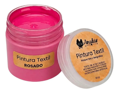 Anukis Pintura Textil y Serigráfica Rosado 60 grs.