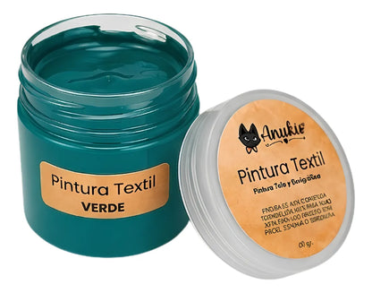 Anukis Pintura Textil y Serigráfica Verde 60 grs.