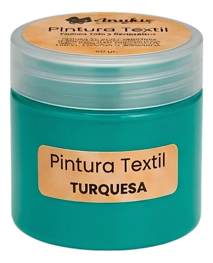 Anukis Pintura Textil y Serigráfica Turquesa 60 grs.
