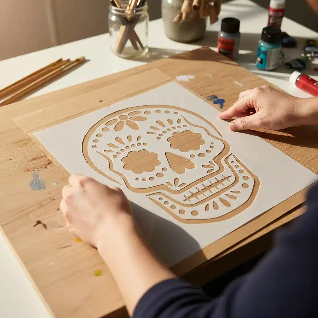 Stencil 25X30  AND01 Calavera