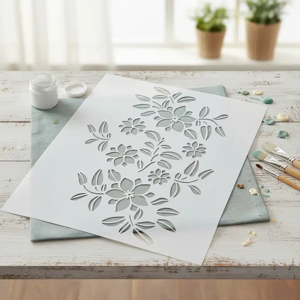 Stencil 25X30  ANK07 - Floral