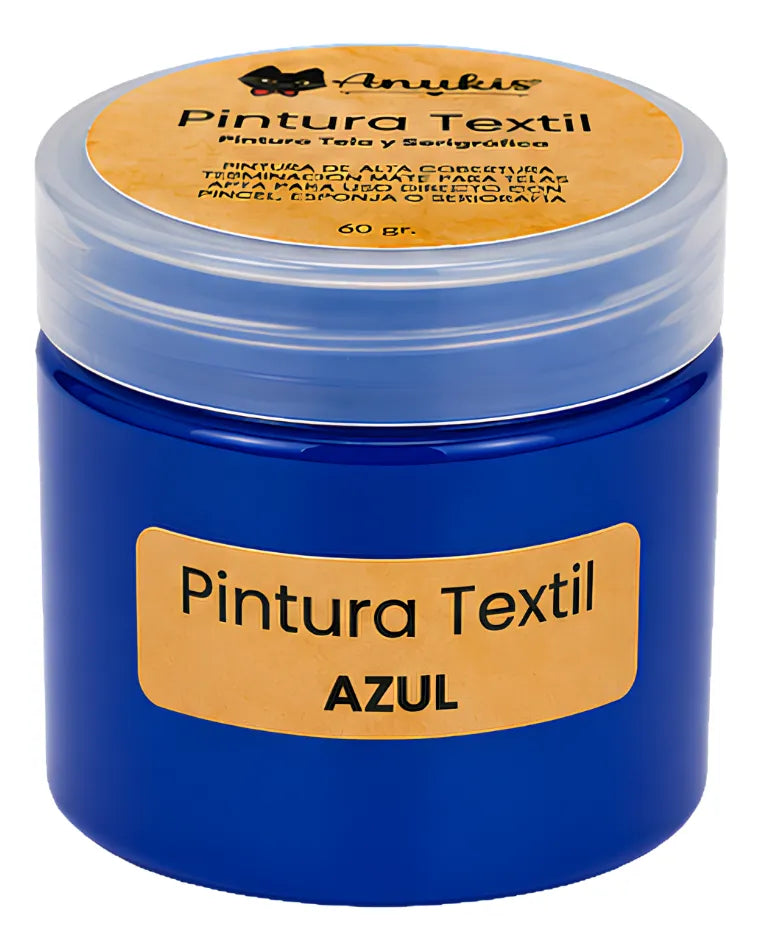 Anukis Pintura Textil y Serigráfica Azul 60 grs.