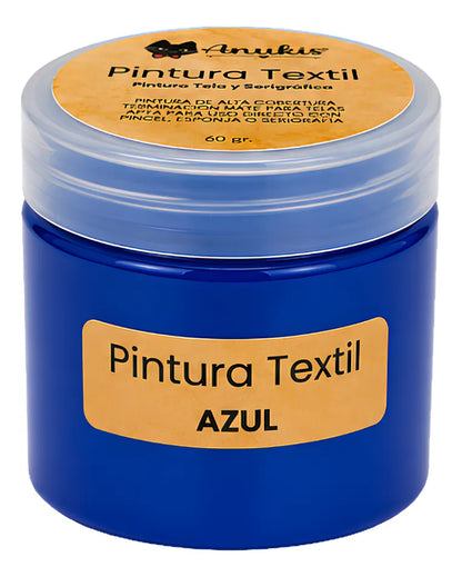 Anukis Pintura Textil y Serigráfica Azul 60 grs.