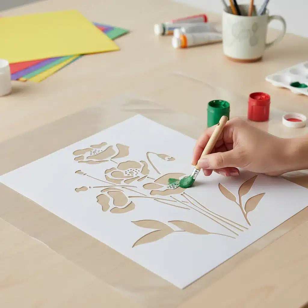 Stencil 25X30  ANK04 - Floral