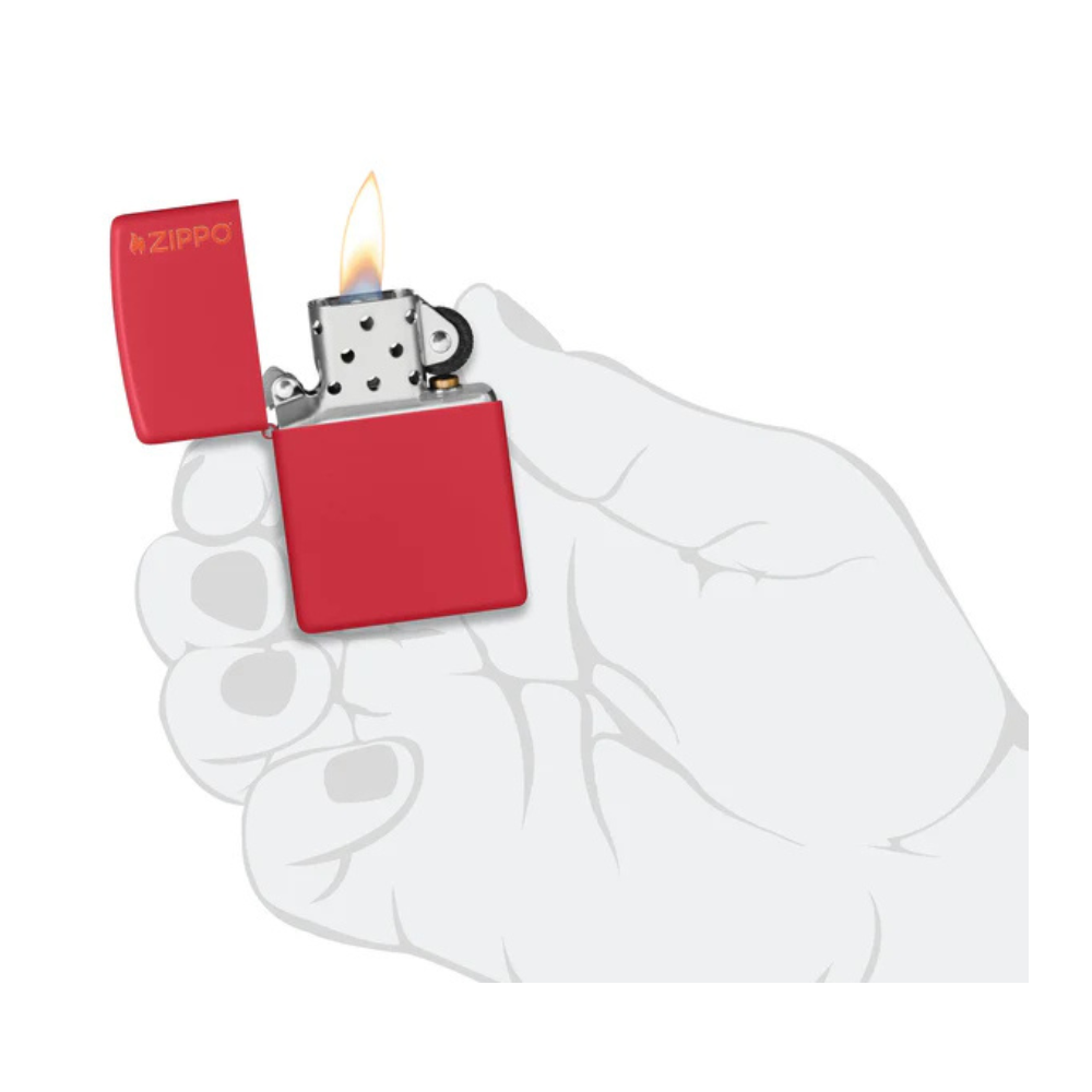 Encendedor Zippo Red Matte With Logo Rojo ZP233ZL