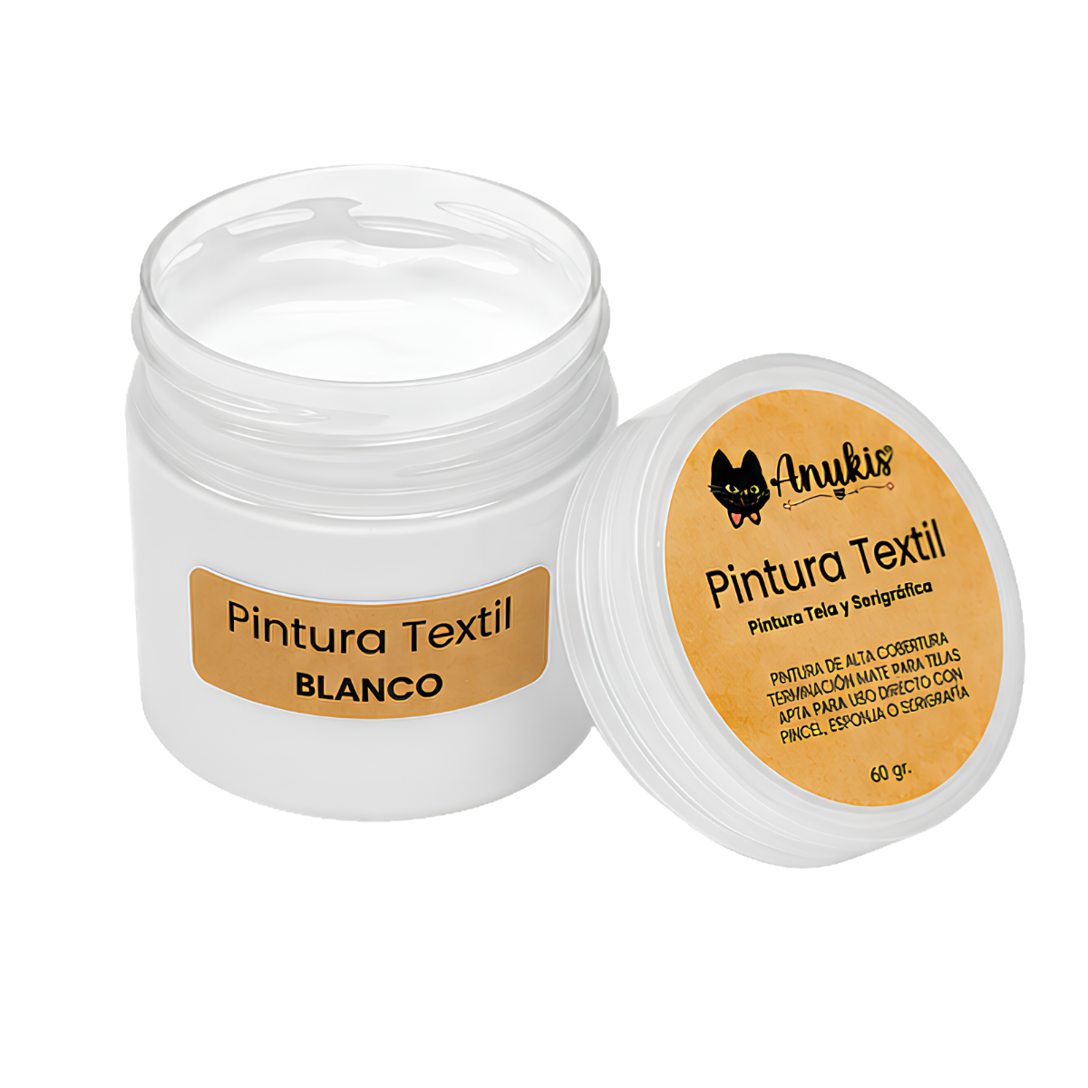Anukis Pintura Textil y Serigráfica Blanco 60 grs.