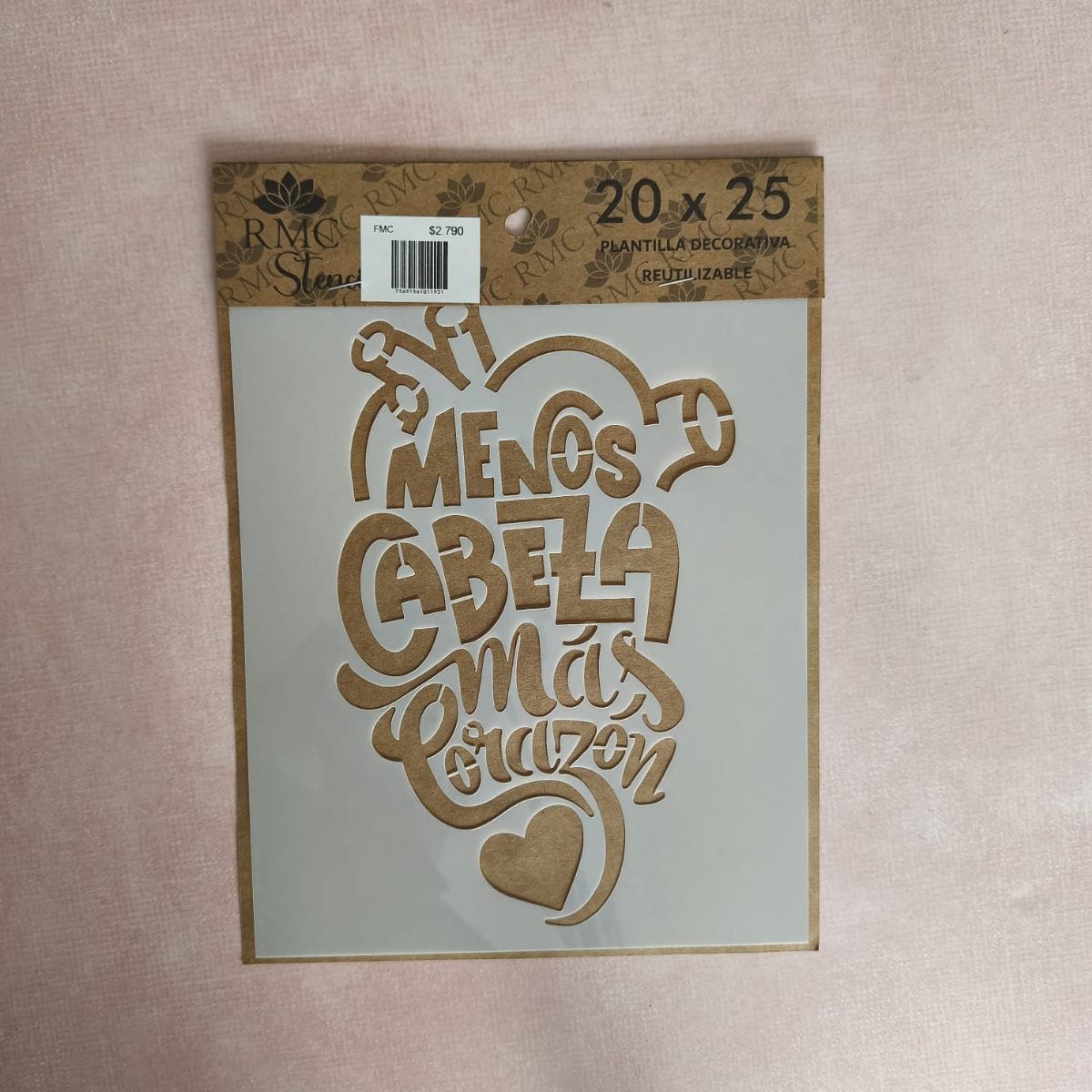 Stencil 20X25 Frase Menos cabeza