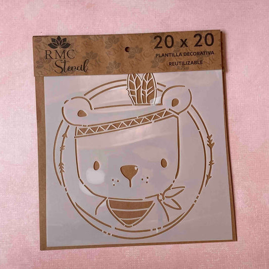 Stencil 20X20  Infantil Oso