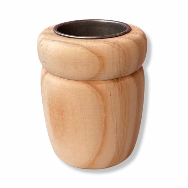 Mate Madera tipo Boquita 10 cm Interior acero