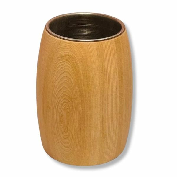 Mate Madera tipo Vaso 10 cm Interior acero