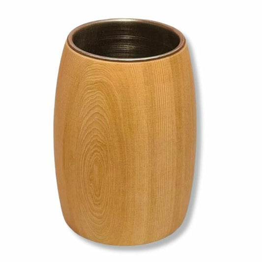 Mate Madera tipo Vaso 10 cm Interior acero