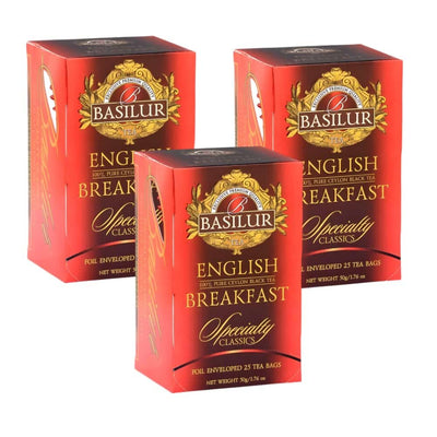 Te Basilur Pack 3 Cajas  English Breakfast 25 Bolsas