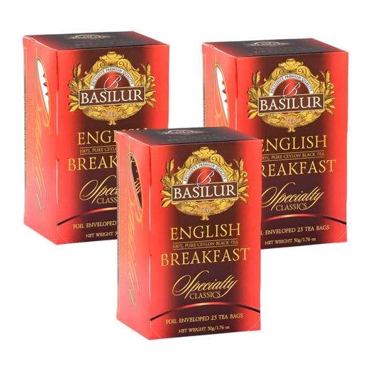 Te Basilur Pack 3 Cajas  English Breakfast 25 Bolsas