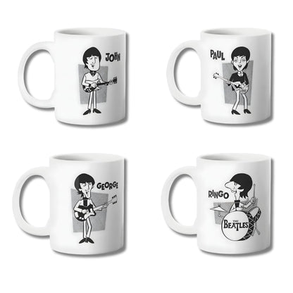 Set 4 Tazones The Beatles Cartoon Taza Sublimada 325ml