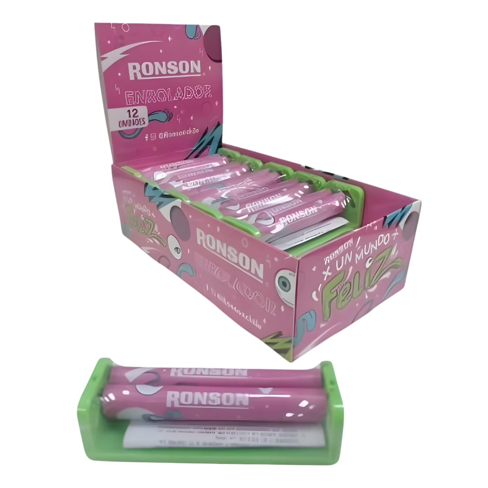 Caja 12 Enrolador de Papelillo Ronson Rosa Medium 1 1/4