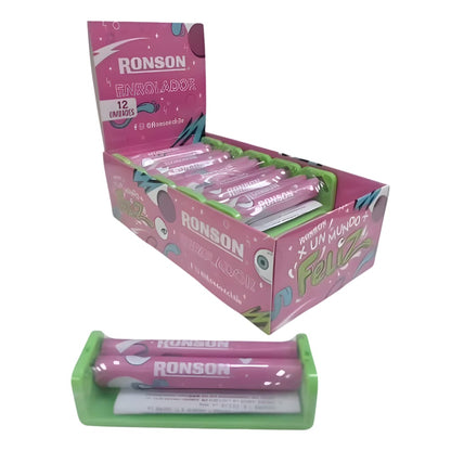 Caja 12 Enrolador de Papelillo Ronson Rosa Medium 1 1/4