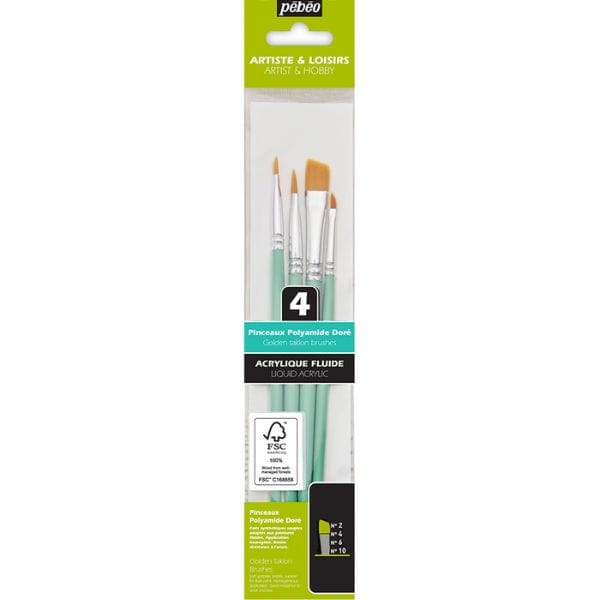 Pincel Set 4 Angulares 2-4-6-10 Pebeo