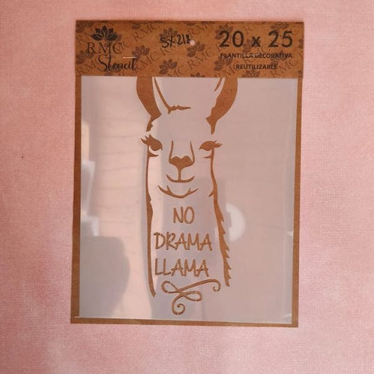 Stencil 20X25 Animal Llama no Drama SC218