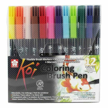 Brush Pen Koi 12 Colores Surtidos