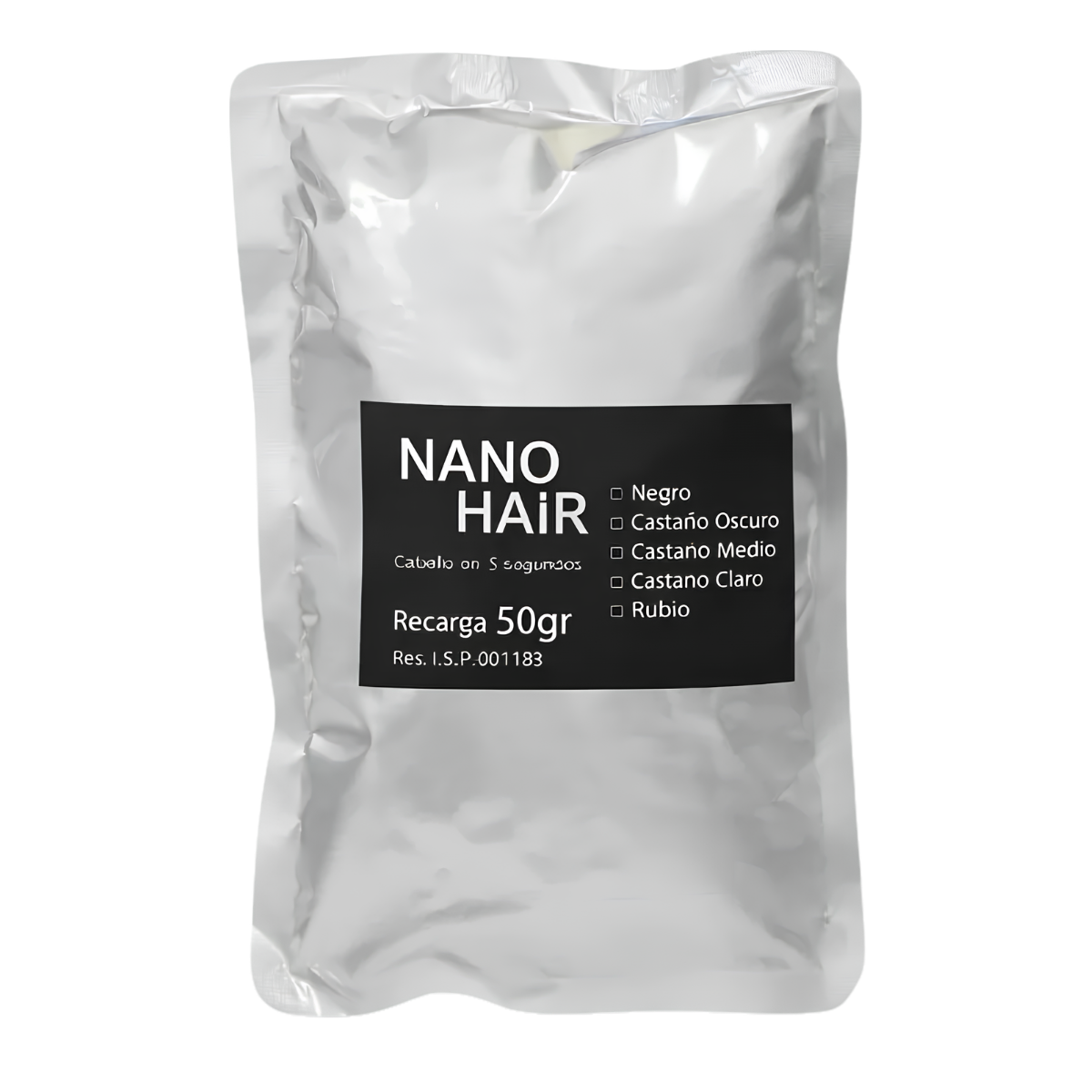 Nano Hair 50 grs Recarga Color Castaño Claro