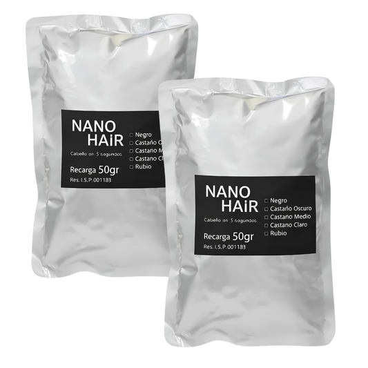 Nano Hair 100 grs Dos Recargas Castaño Claro