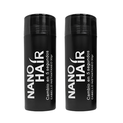 Nano Hair 60 grs Dos Frascos Color Negro