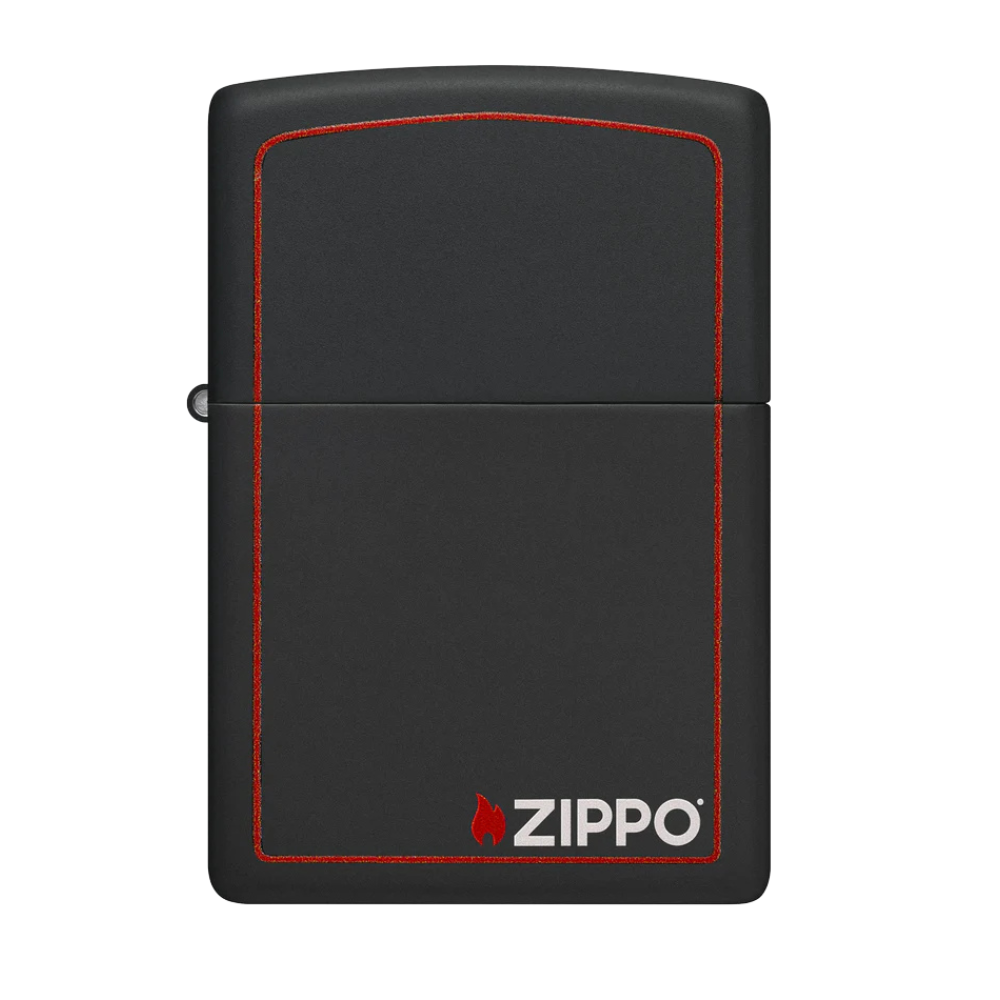 Encendedor Zippo Classic Black And Red Borde Rojo Zp218zb
