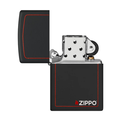Encendedor Zippo Classic Black And Red Borde Rojo Zp218zb