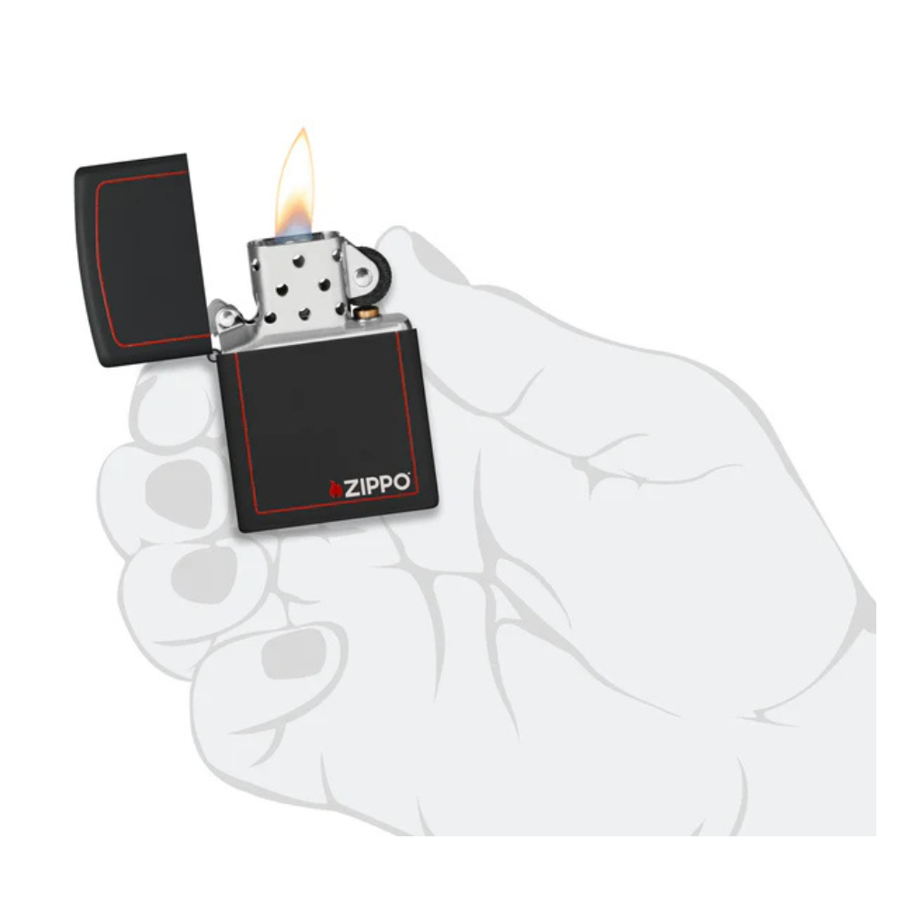 Encendedor Zippo Classic Black And Red Borde Rojo Zp218zb