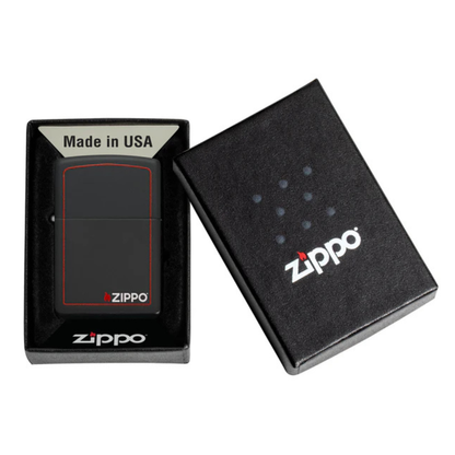 Encendedor Zippo Classic Black And Red Borde Rojo Zp218zb