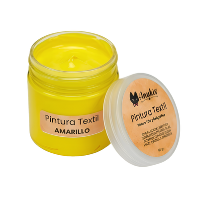 Anukis Pintura Textil y Serigráfica Amarillo 60 grs.