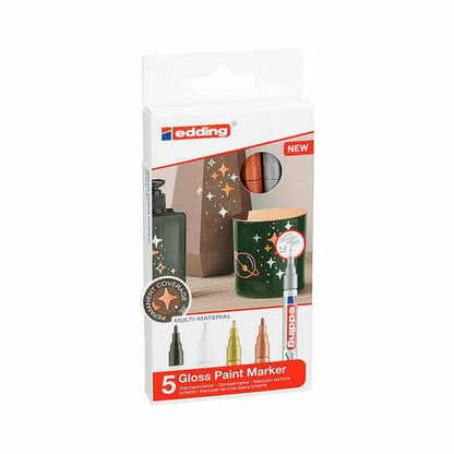 Marcadores Pintura Permanente Edding Set 5 Metalico Punta 1-2mm