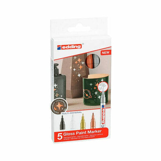 Marcadores Pintura Permanente Edding Set 5 Metalico Punta 1-2mm