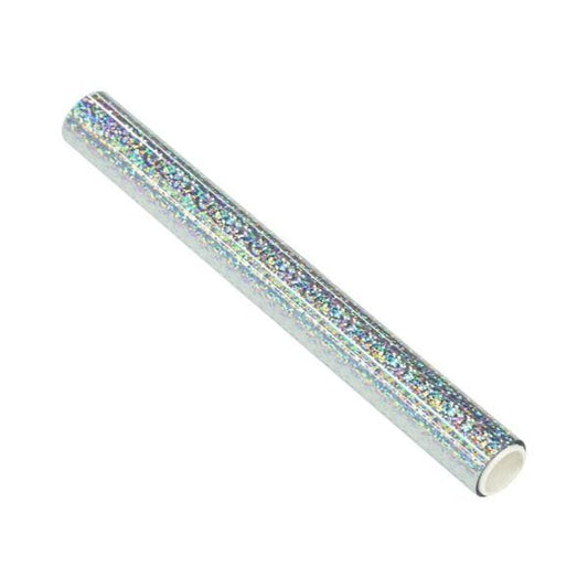 Foil Rollo 19 cm X 5 Mts  Plata Puntos Holográfico