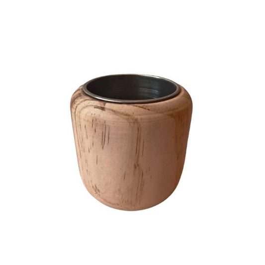 Matero Madera Tipo bocon cilindrico 9 CM Interior Acero Inox.
