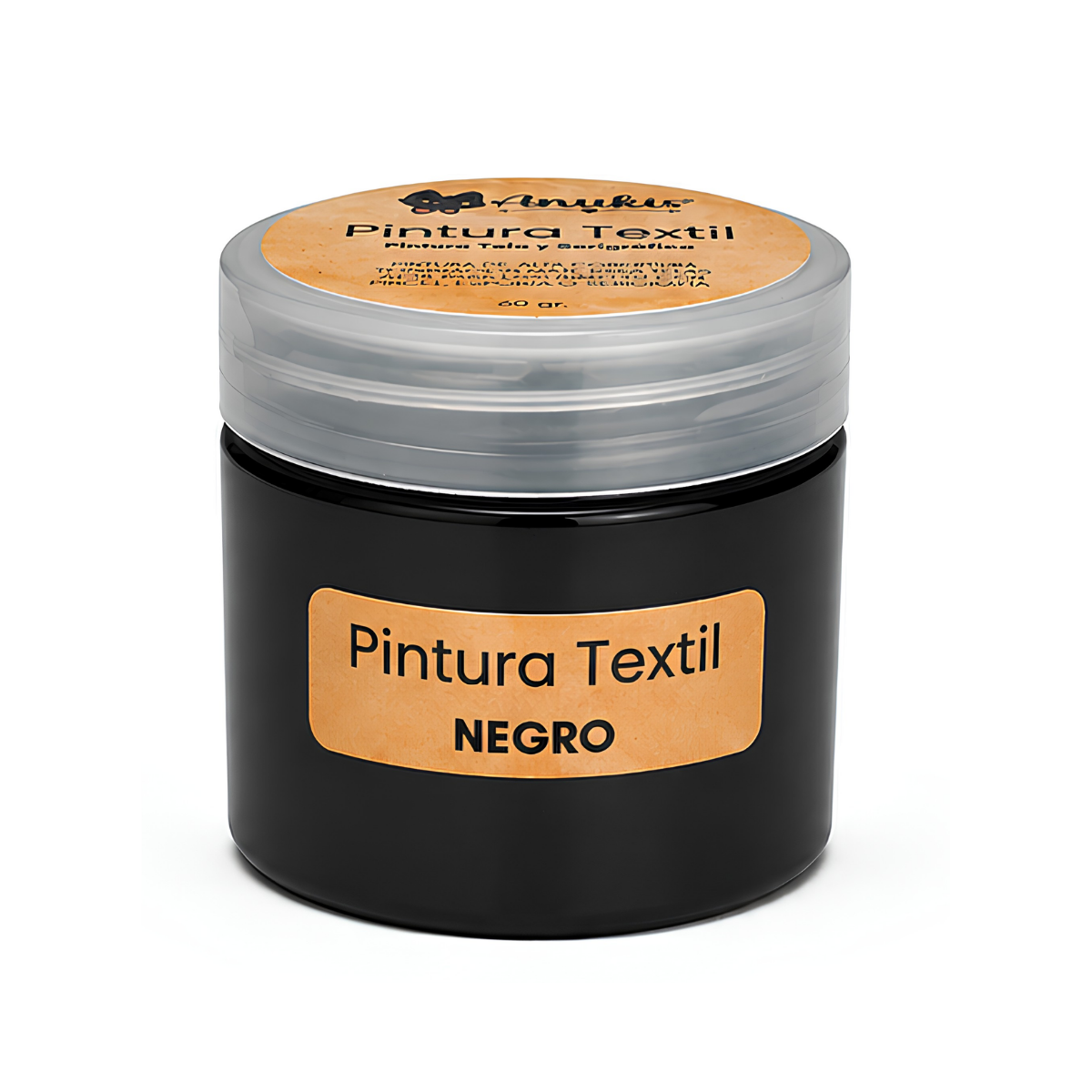 Anukis Pintura Textil y Serigráfica Negro 60 grs.