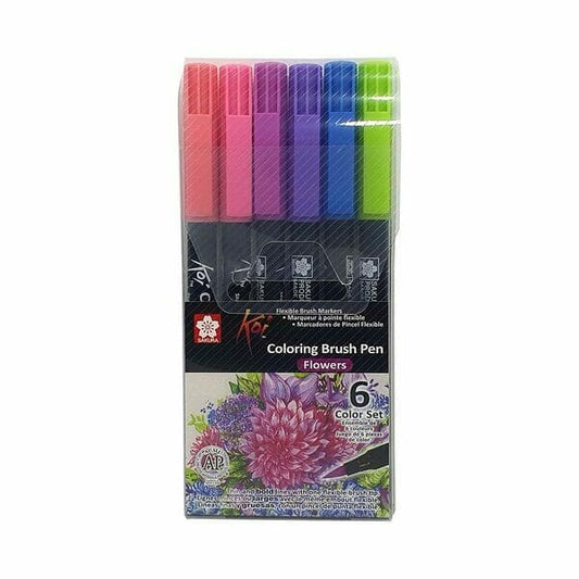 Brush Pen Koi 6 Colores Flores