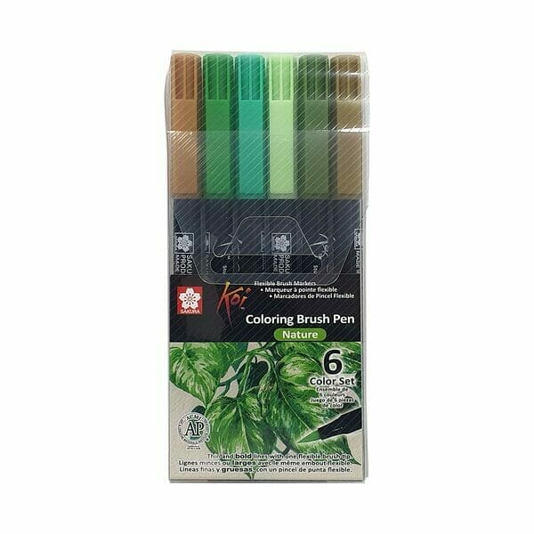 Brush Pen Koi 6 Colores Naturalesa
