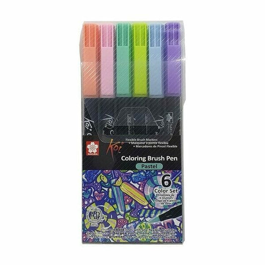 Brush Pen Koi 6 Colores Pasteles