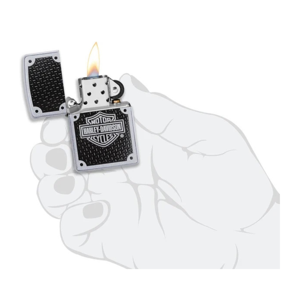Encendedor Zippo Harley-Davidson Carbon Fiber Plata ZP24025