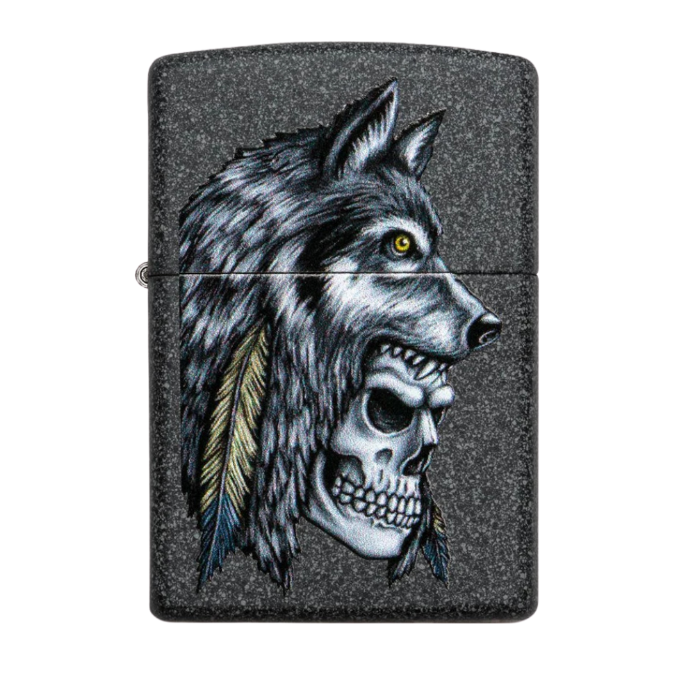 Encendedor Zippo Wolf Skull Feather ZP29863