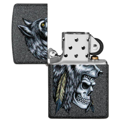 Encendedor Zippo Wolf Skull Feather ZP29863