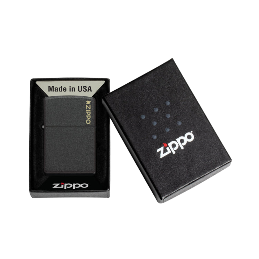 Encendedor Zippo Classic Black Crackle Logo ZP236ZL