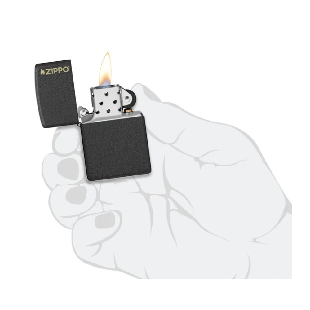 Encendedor Zippo Classic Black Crackle Logo ZP236ZL